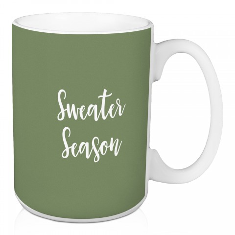 Sweater Season in Green 15 oz Mug
