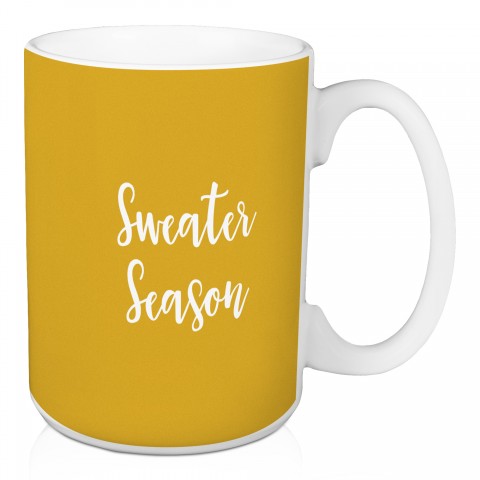 Sweater Season in Mustard 15 oz Mug