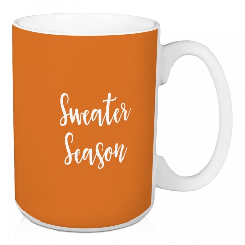 Sweater Season in Orange 15 oz Mug
