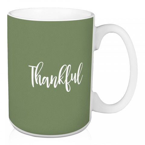 Thankful in Green 15 oz Mug