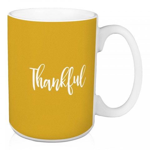 Thankful in Mustard 15 oz Mug