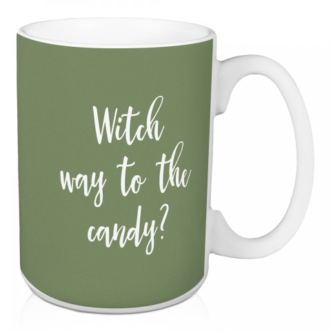 Witch Way To The Candy in Green 15 oz Mug