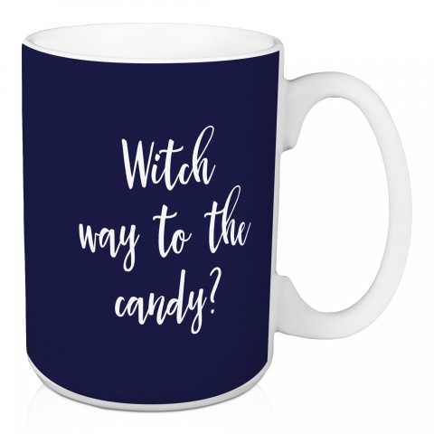 Witch Way To The Candy in Navy 15 oz Mug