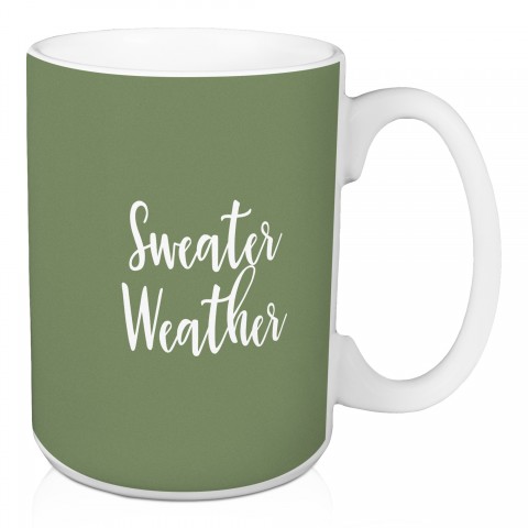 Sweater Weather in Green 15 oz Mug