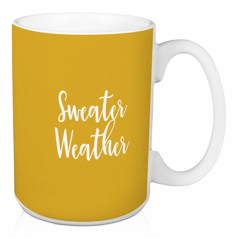 Sweater Weather in Mustard 15 oz Mug