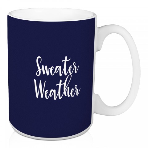Sweater Weather in Navy 15 oz Mug