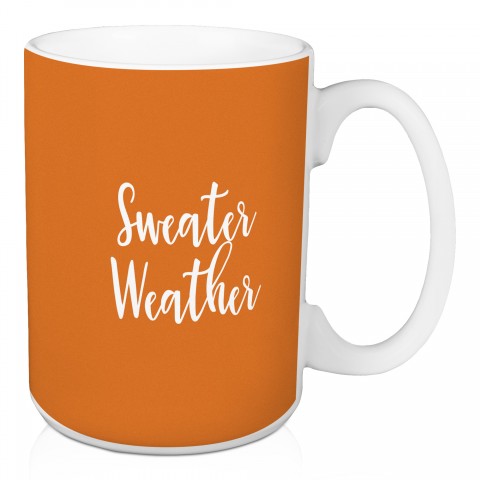 Sweater Weather in Orange 15 oz Mug