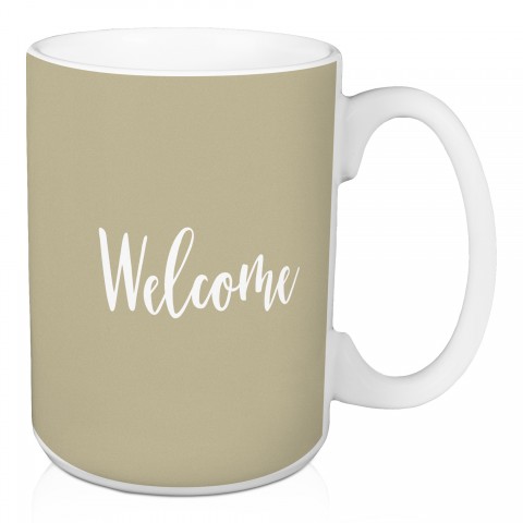 Welcome in Beige 15 oz Mug