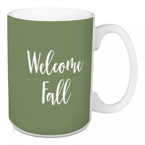Welcome Fall in Green 15 oz Mug