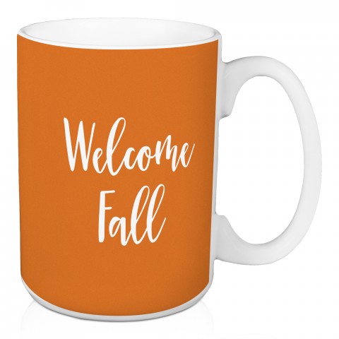 Welcome Fall in Orange 15 oz Mug