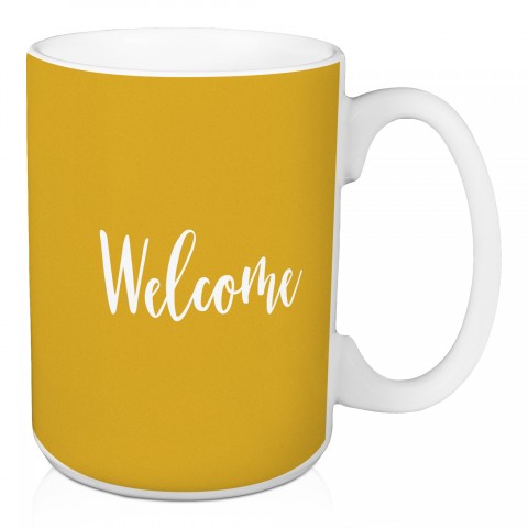 Welcome in Mustard 15 oz Mug