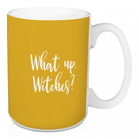 What Up Witches? in Mustard 15 oz Mug