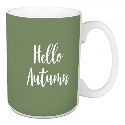 Hello Autumn in Green 15 oz Mug