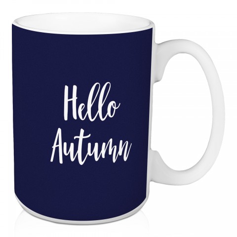 Hello Autumn in Navy 15 oz Mug