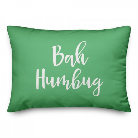 Bah Humbug in Light Green 14x20 Spun Poly Pillow