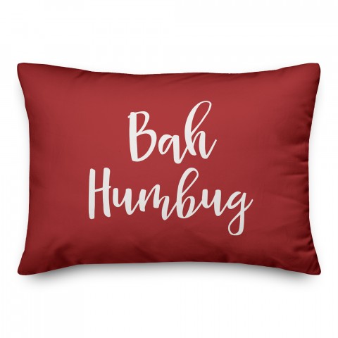 Bah Humbug in Red 14x20 Spun Poly Pillow