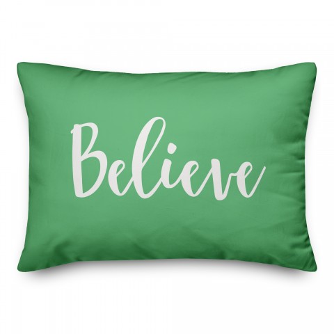 Believe in Light Green 14x20 Spun Poly Pillow
