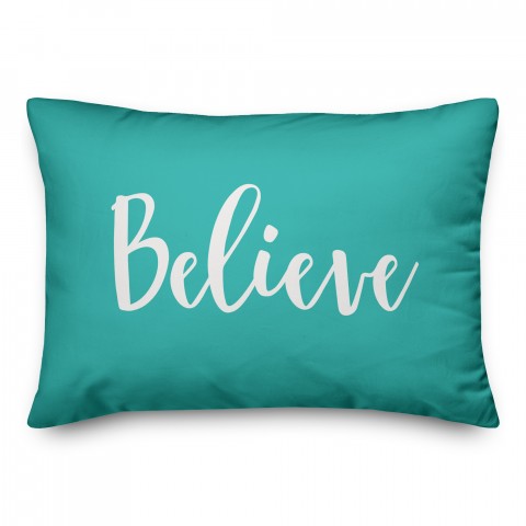 Believe in Teal 14x20 Spun Poly Pillow