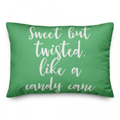 Sweet But Twisted Like A Candy Cane in Light Green 14x20 Spun Poly Pillow