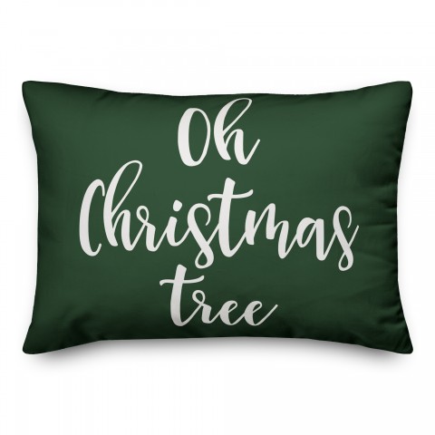 Oh Christmas Tree in Dark Green 14x20 Spun Poly Pillow