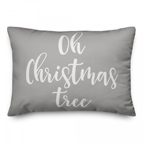 Oh Christmas Tree in Gray 14x20 Spun Poly Pillow