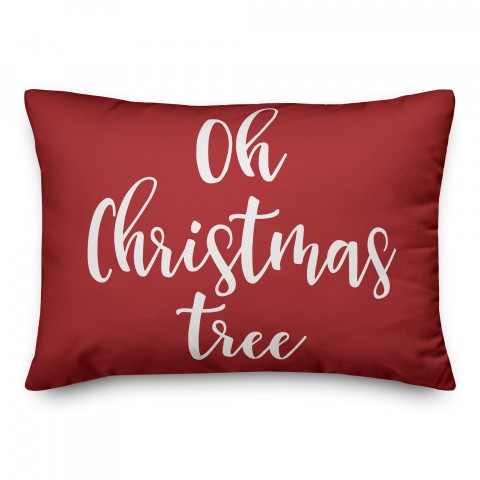 Oh Christmas Tree in Red 14x20 Spun Poly Pillow