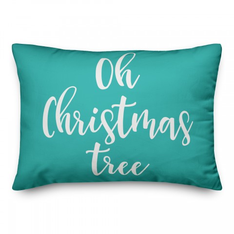 Oh Christmas Tree in Teal 14x20 Spun Poly Pillow