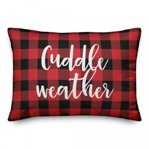 Cuddle Weather in Buffalo Check Plaid 14x20 Spun Poly Pillow