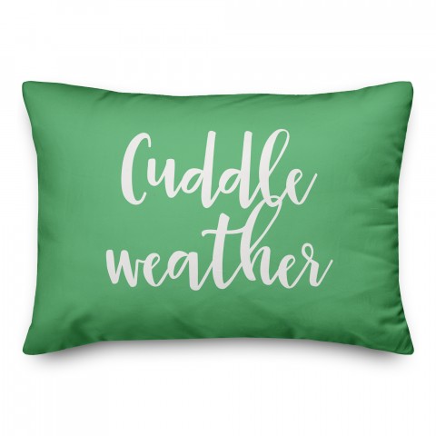 Cuddle Weather in Light Green 14x20 Spun Poly Pillow