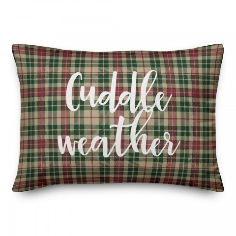 Cuddle Weather in Tartan Plaid 14x20 Spun Poly Pillow