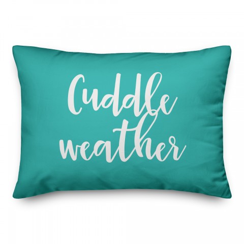Cuddle Weather in Teal 14x20 Spun Poly Pillow
