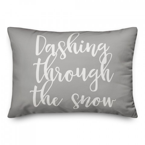 Dashing Through The Snow in Gray 14x20 Spun Poly Pillow