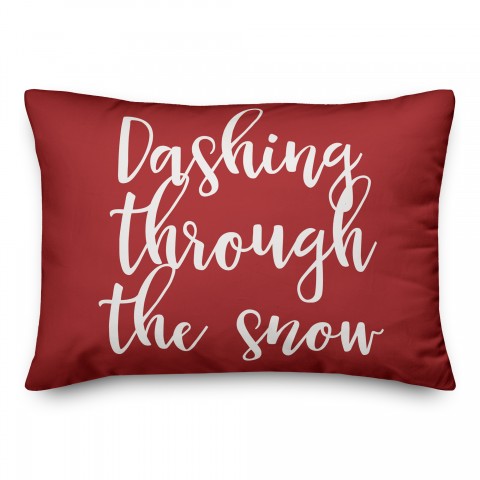 Dashing Through The Snow in Red 14x20 Spun Poly Pillow