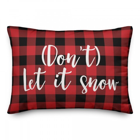 Don't Let It Snow in Buffalo Check Plaid 14x20 Spun Poly Pillow