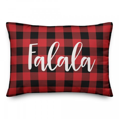 Falala in Buffalo Check Plaid 14x20 Spun Poly Pillow