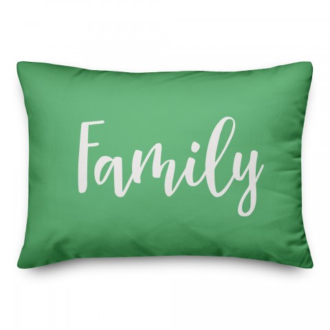 Family in Light Green 14x20 Spun Poly Pillow