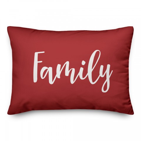 Family in Red 14x20 Spun Poly Pillow