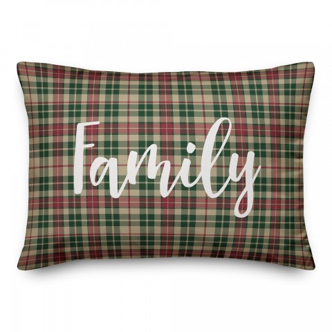 Family in Teal 14x20 Spun Poly Pillow
