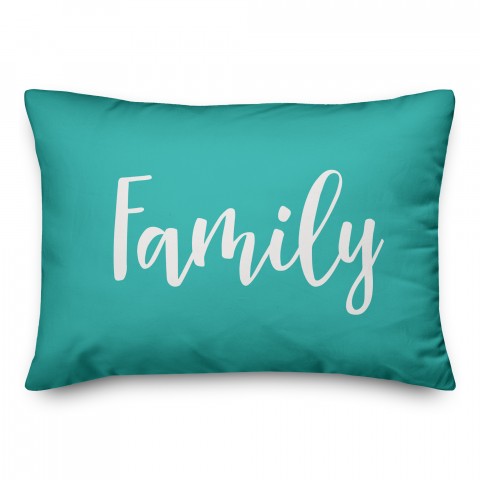 Family in Teal 14x20 Spun Poly Pillow