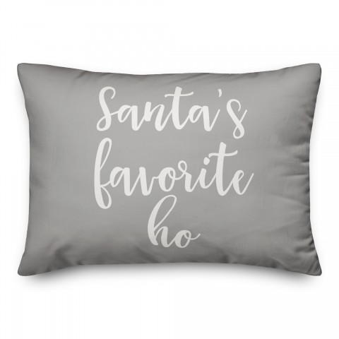 Santa's Favorite Ho in Gray 14x20 Spun Poly Pillow