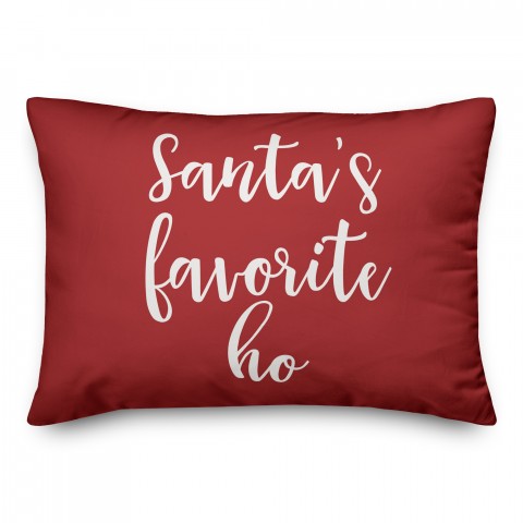 Santa's Favorite Ho in Red 14x20 Spun Poly Pillow