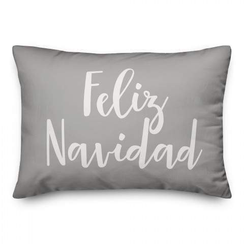 Feliz Navidad in Gray 14x20 Spun Poly Pillow