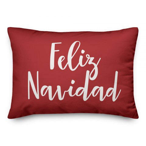 Feliz Navidad in Red 14x20 Spun Poly Pillow