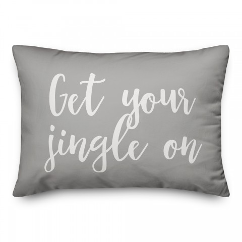 Get Your Jingle On in Gray 14x20 Spun Poly Pillow