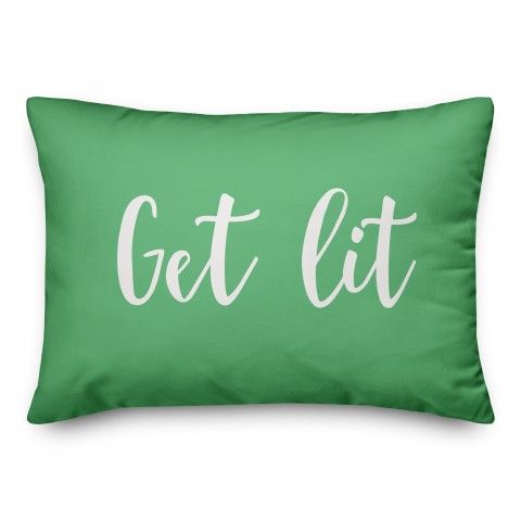 Get Lit in Light Green 14x20 Spun Poly Pillow