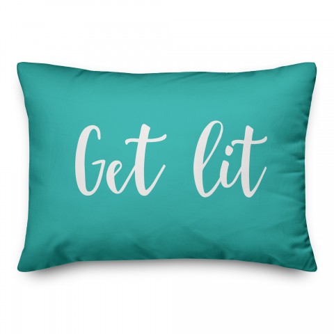 Get Lit in Teal 14x20 Spun Poly Pillow
