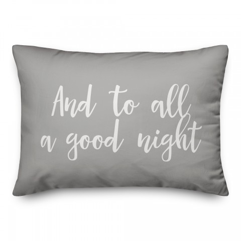 And To All A Good Night in Gray 14x20 Spun Poly Pillow