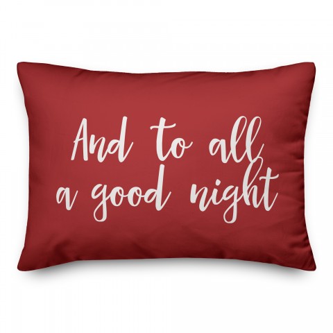 And To All A Good Night in Red 14x20 Spun Poly Pillow