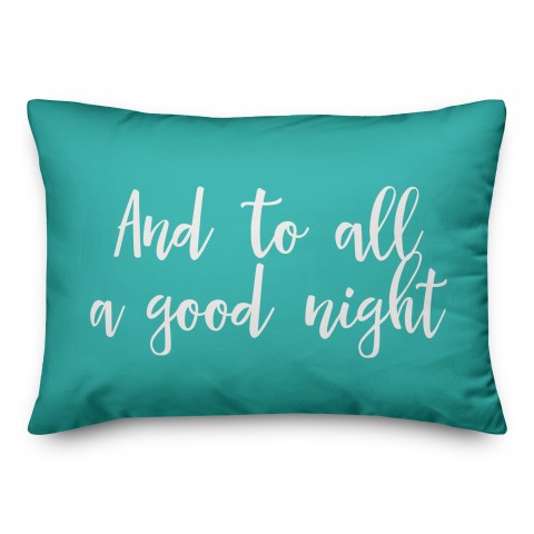 And To All A Good Night in Teal 14x20 Spun Poly Pillow