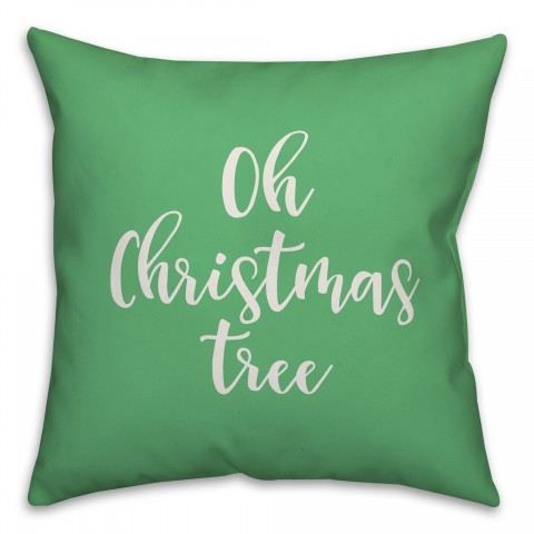 Oh Christmas Tree in Light Green 18x18 Spun Poly Pillow
